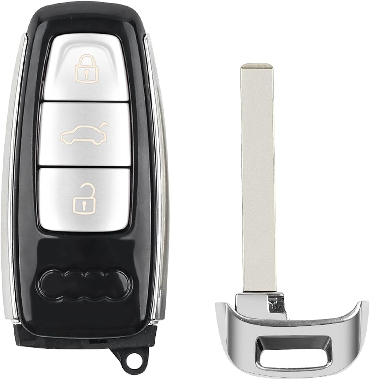 Fly Master Replacement Car Key Shell Compatible with Aiudi A6 C8 A7 A8 Q8 2017 2018 2019 2020, Uncut with 3 Buttons
