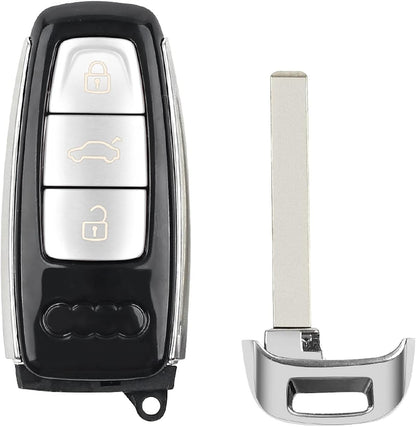 Fly Master Replacement Car Key Shell Compatible with Aiudi A6 C8 A7 A8 Q8 2017 2018 2019 2020, Uncut with 3 Buttons