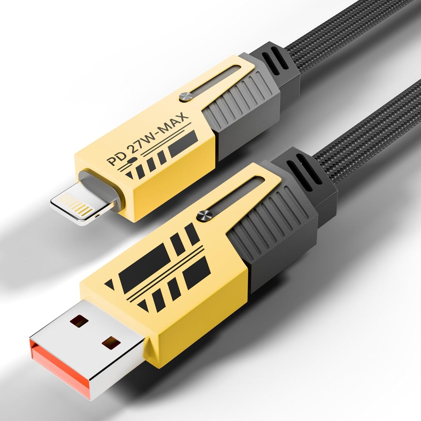 RF REDFOXX 4-in-1 Multi-Function Fast Charging Cable with to USB-C, Type C-C, Ligthning to USB, Military Grade Durability, Compatible for iPhone, Samsung, Oneplus Devices
