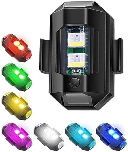 LED Strobe Light, 7 Colors, Rechargeable Waterproof Warning Signal, Universal for Bikes, Cars, Motorcycles, Drones