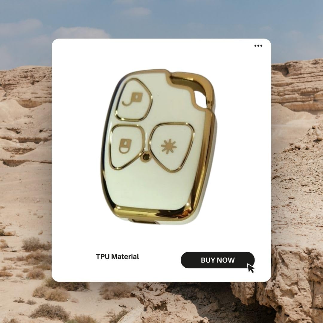 Premium TPU Key Cover for Mahindrra Xyllo & Quannto Remote Key 3 Button Soft, Flexible Comfort, Lightweight Design & Stylish Protection and Durability (White).