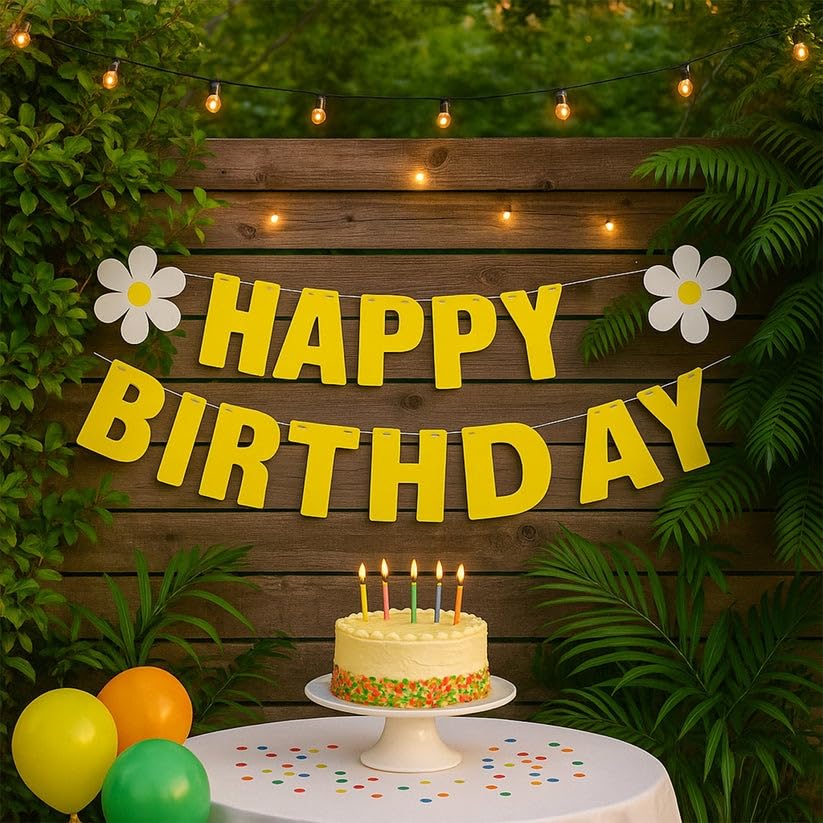 Happy Birthday Decoration Kit for Boys, Girls, Kids & Adults | Reusable Cursive Banner Party Decor Set | Birthday Celebration Combo Items (1 Set)