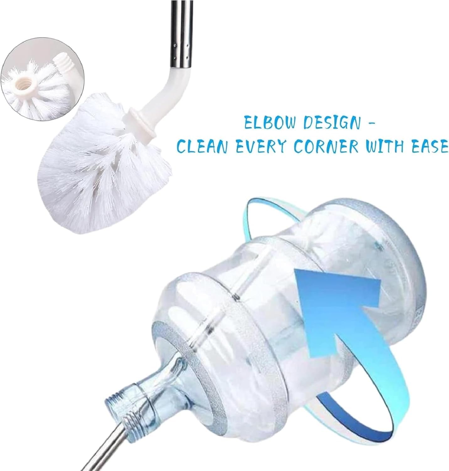 20L Water Can & Dispenser Cleaning Brush – 360° Rotating Nylon Bristles for Wet and Dry Cleaning | Heavy-Duty Long Handle Brush for Bottles, Jars, Water Cans (Multicolor)