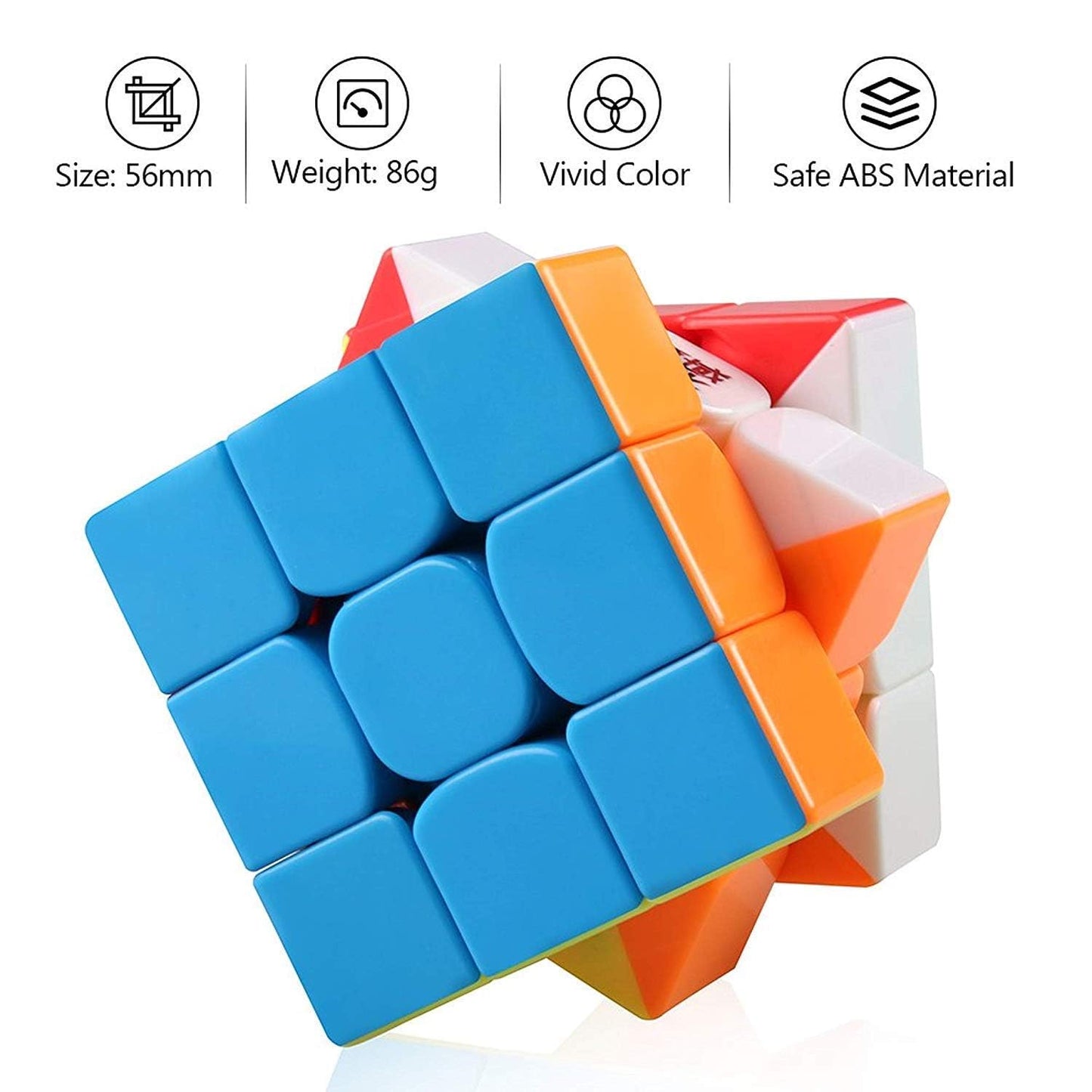 RF REDFOXX Magic 3x3 High Speed Cube for Kids & Adults | Puzzle Games | Best Gift for Kid | Stickerless Rubiks | Cube 3x3x3 Toy 5.9Cm for 3 Years & Up | Multi Color Smart Cubes