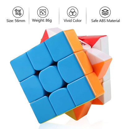 RF REDFOXX Magic 3x3 High Speed Cube for Kids & Adults | Puzzle Games | Best Gift for Kid | Stickerless Rubiks | Cube 3x3x3 Toy 5.9Cm for 3 Years & Up | Multi Color Smart Cubes