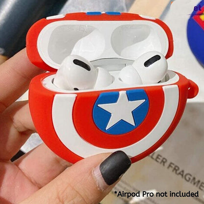 RedFoxx Soft Silicone New 3D Cartoon Design Cute Anime Shockproof CAT Cover Case with Free Keychain Compatible with Apple AIRPODS PRO (NOT for Any Other AIRPODS) (AIRPOD Cover PRO, (American Sheild)