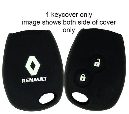 Replacement Keyshell and Silicone Key Cover | Central Locking with Keyblade Compatible with Renault Duster and Logan | 2 Button Keyshell Keycase