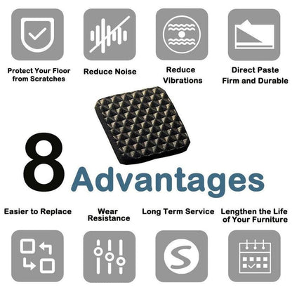 Self Adhesive Furniture Pads for Floor Protection – Square Anti-Slip EVA Foam Pads (Pack of 18) | Scratch Guard for Table, Chair, Sofa, Desk, Cabinet – Black