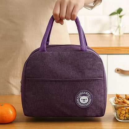 RF REDFOXX Insulated Lunch Bag for Women & Men – Reusable Lunch Box Tote with Zipper Closure for Office, School & Picnic – 1 Pc (Color May Vary)