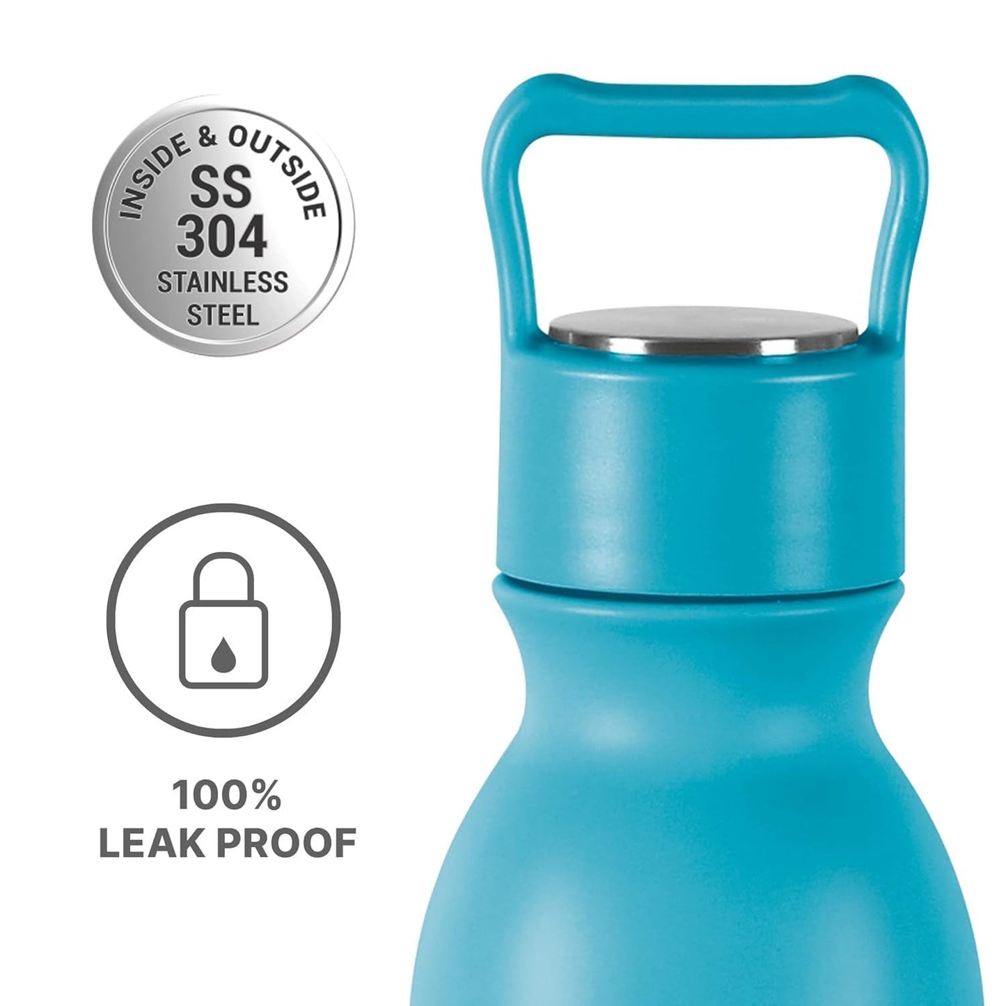 Spare Lid Compatible with Milton Alice Thermosteel Bottle | Fits 500ml, 750ml & 1000ml Bottles | Leak-Proof Replacement Cap for 24 Hours Hot & Cold Flask | (Blue, Lid Only)
