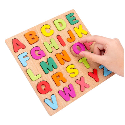 Wooden ABC Puzzle Board for Kids | Alphabets, Numbers & Shapes Learning Toy | Montessori Educational Puzzle for Toddlers | Colorful Preschool Learning Board (1 Set)