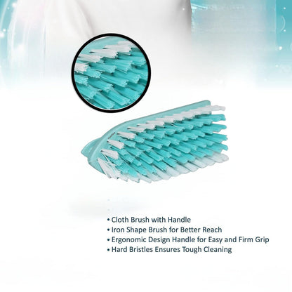 Cloth Washing Brush- Washbasin Cleaning Brush | Nylon Bristles | with Strong Plastic Handle | Soft Silicone Brush for Laundry, Carpet, Floor, Bathroom, Kitchen,Tile, Sink (Color May Vary).