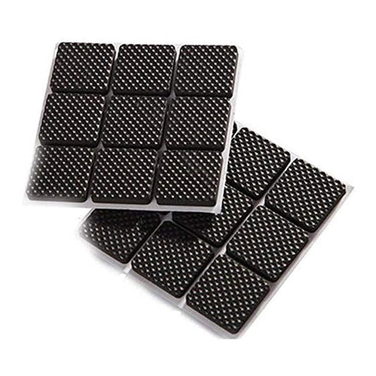 Self Adhesive Furniture Pads for Floor Protection – Square Anti-Slip EVA Foam Pads (Pack of 18) | Scratch Guard for Table, Chair, Sofa, Desk, Cabinet – Black