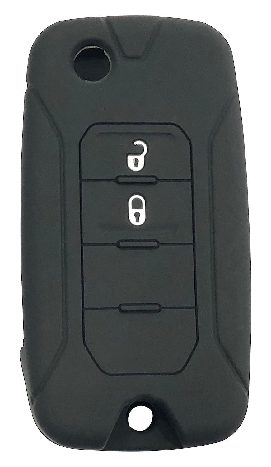 RF REDFOXX Silicone Key Cover Compatible for Compass,Trailhawk,Wrangler (Black)