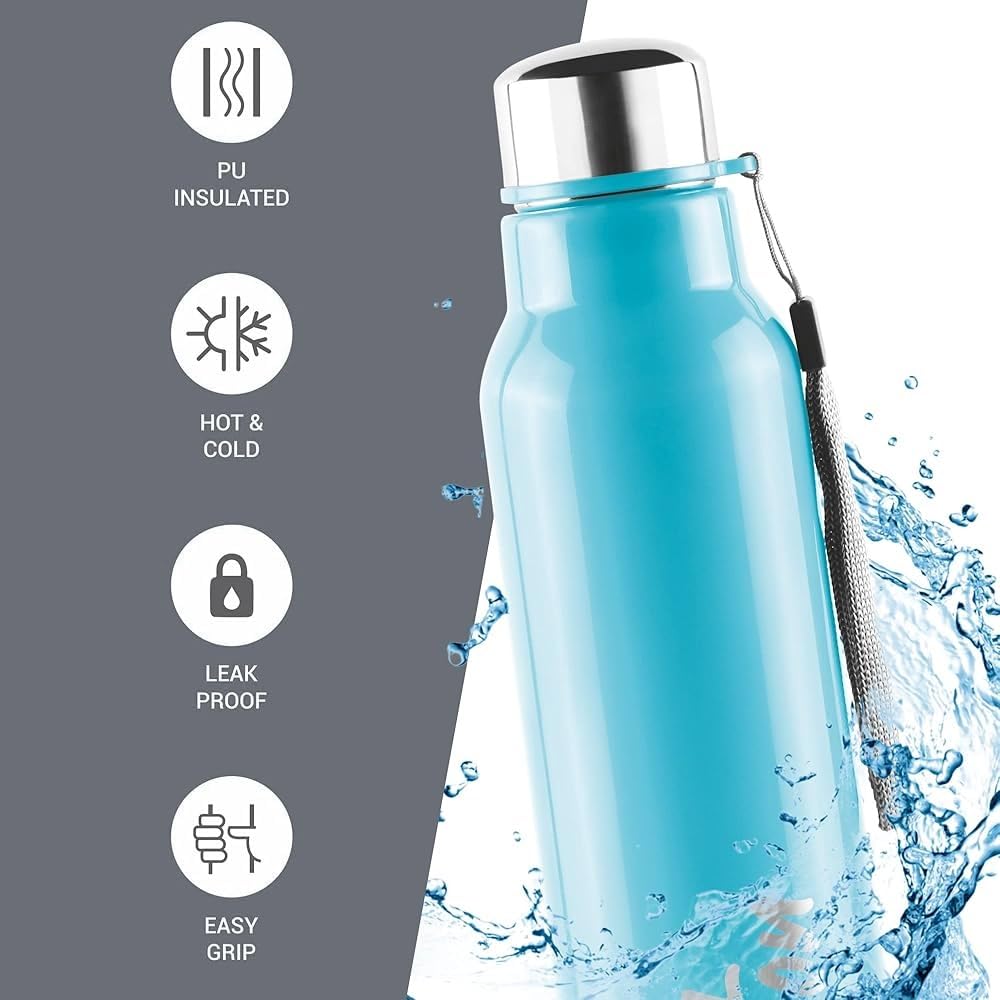 Spare Lid Compatible with Milton Steel Fit Bottle (600ml & 900ml) – Blue | Leak-Proof BPA-Free Replacement Cap | Secure Fit Assemble Lid for Water Bottle (1 Pc)
