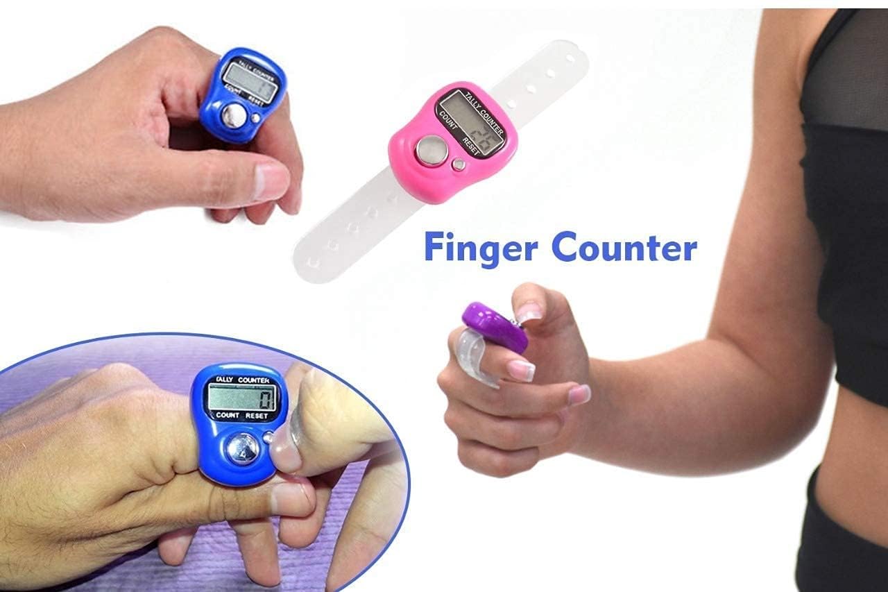 5-Digit Tally Clicker Counter Finger Ring | Electronic Digital Counting Machine for Cricket Umpire, Mantra Jap, Prayer, Meditation & Multipurpose Counting | Pack of 3 (Multicolor, Plastic)