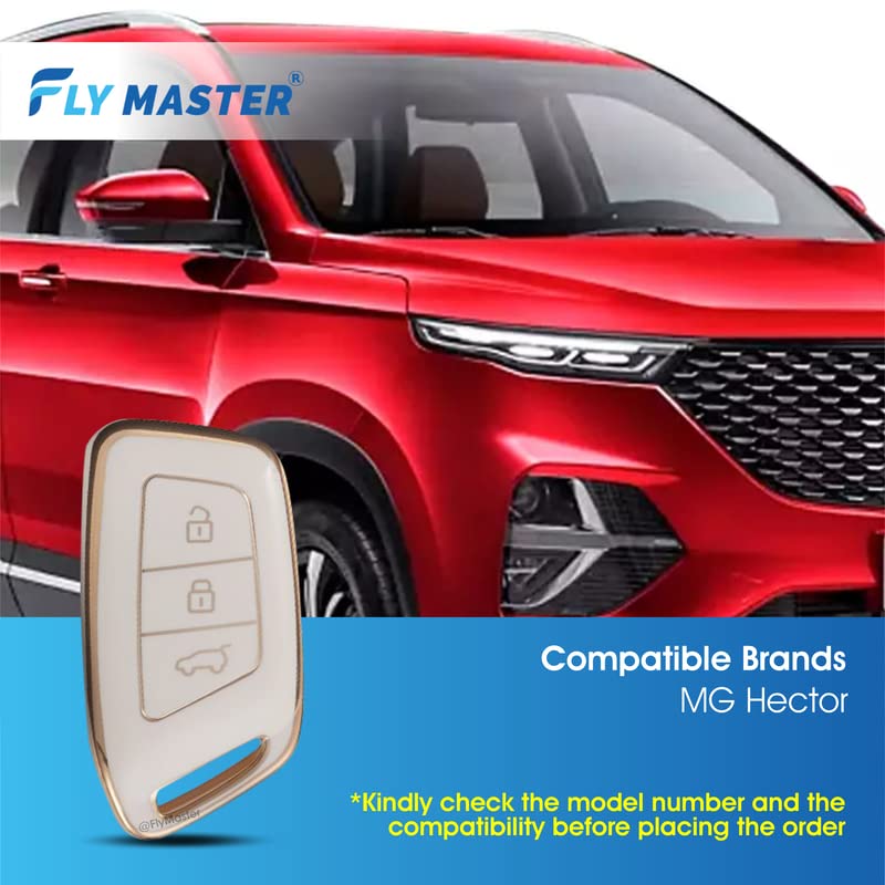 TPU Key Cover Compatible with VW & Skoda Jetta Slavia Kushaq Passat Octavia Superb Tiguan Taigun Virtus. (White)