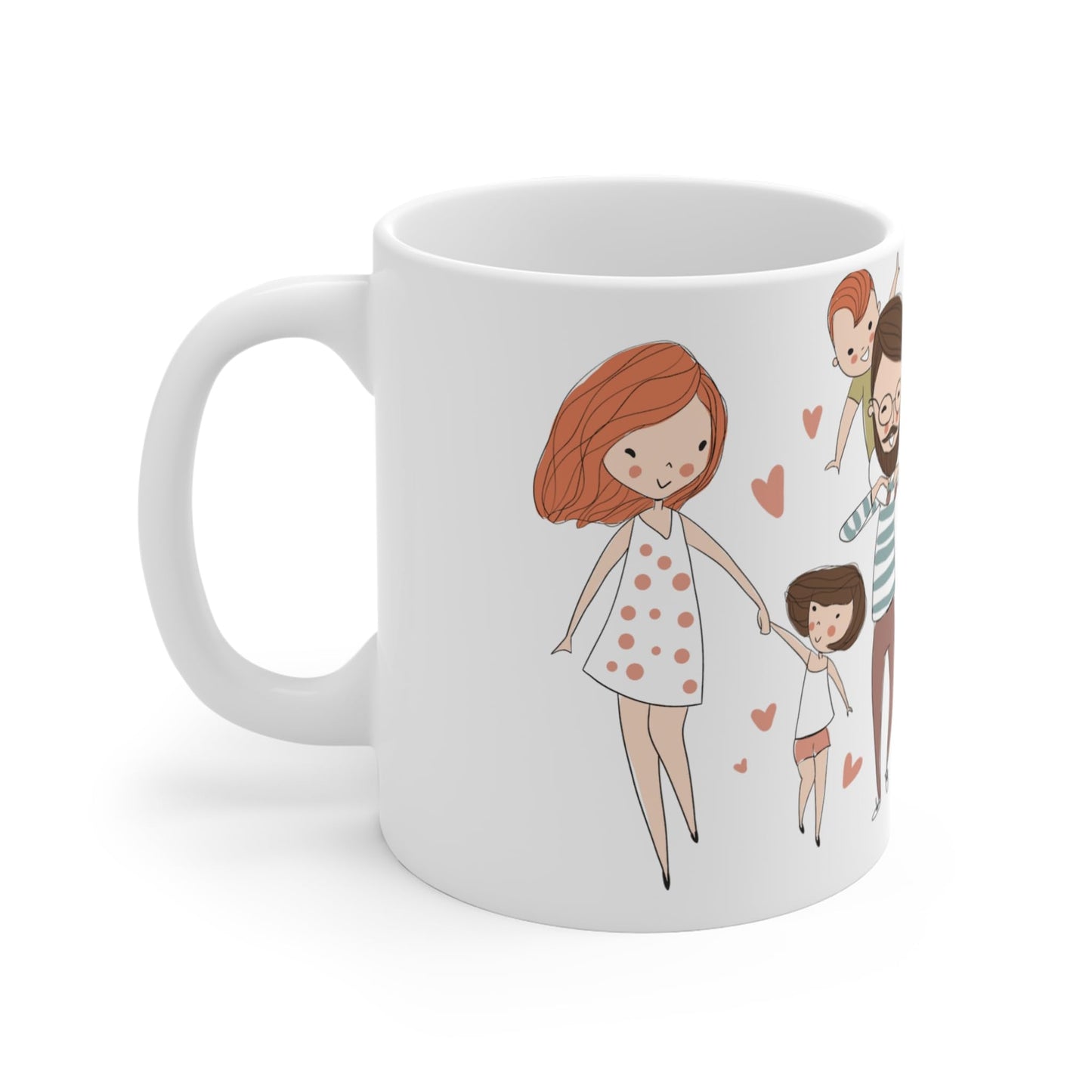 RF REDFOXX Family Love Inspirational Coffee Mug, White Ceramic, 'Where Life Begins' Quote 350 ML for Gifting and Present