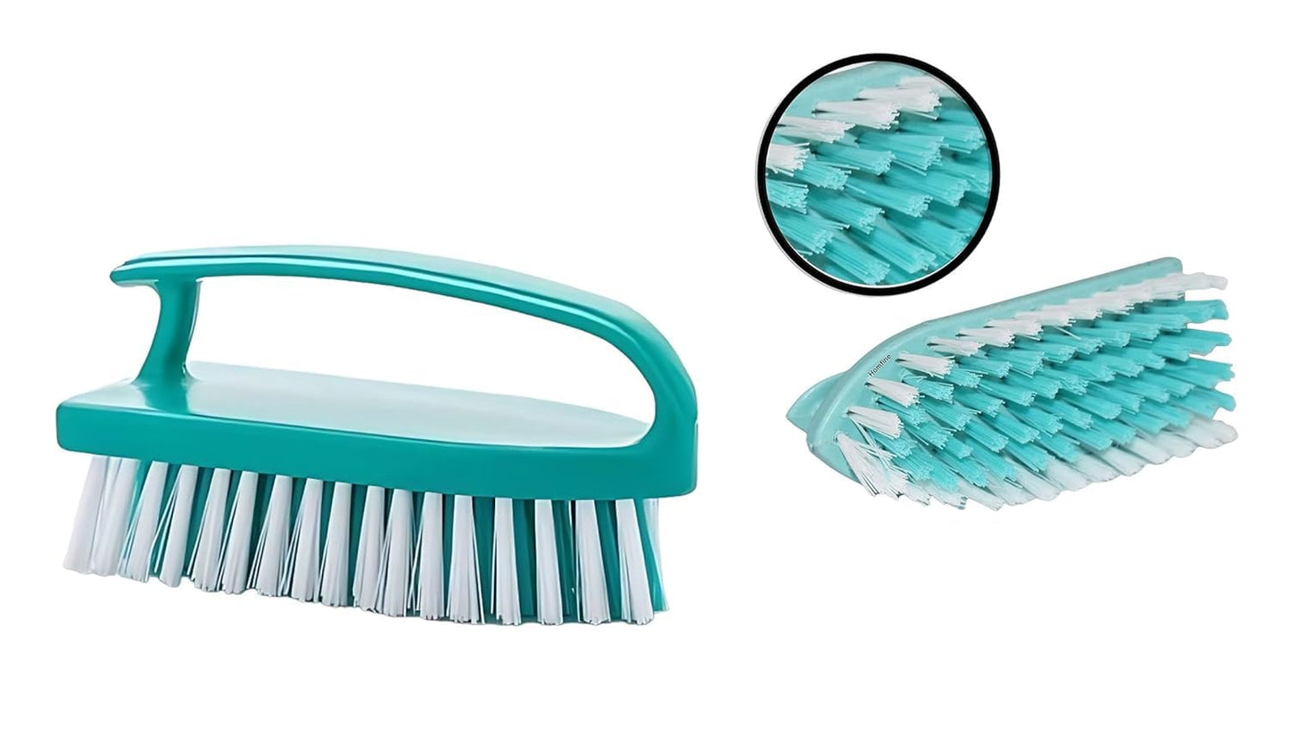 Cloth Washing Brush- Washbasin Cleaning Brush | Nylon Bristles | with Strong Plastic Handle | Soft Silicone Brush for Laundry, Carpet, Floor, Bathroom, Kitchen,Tile, Sink (Color May Vary).