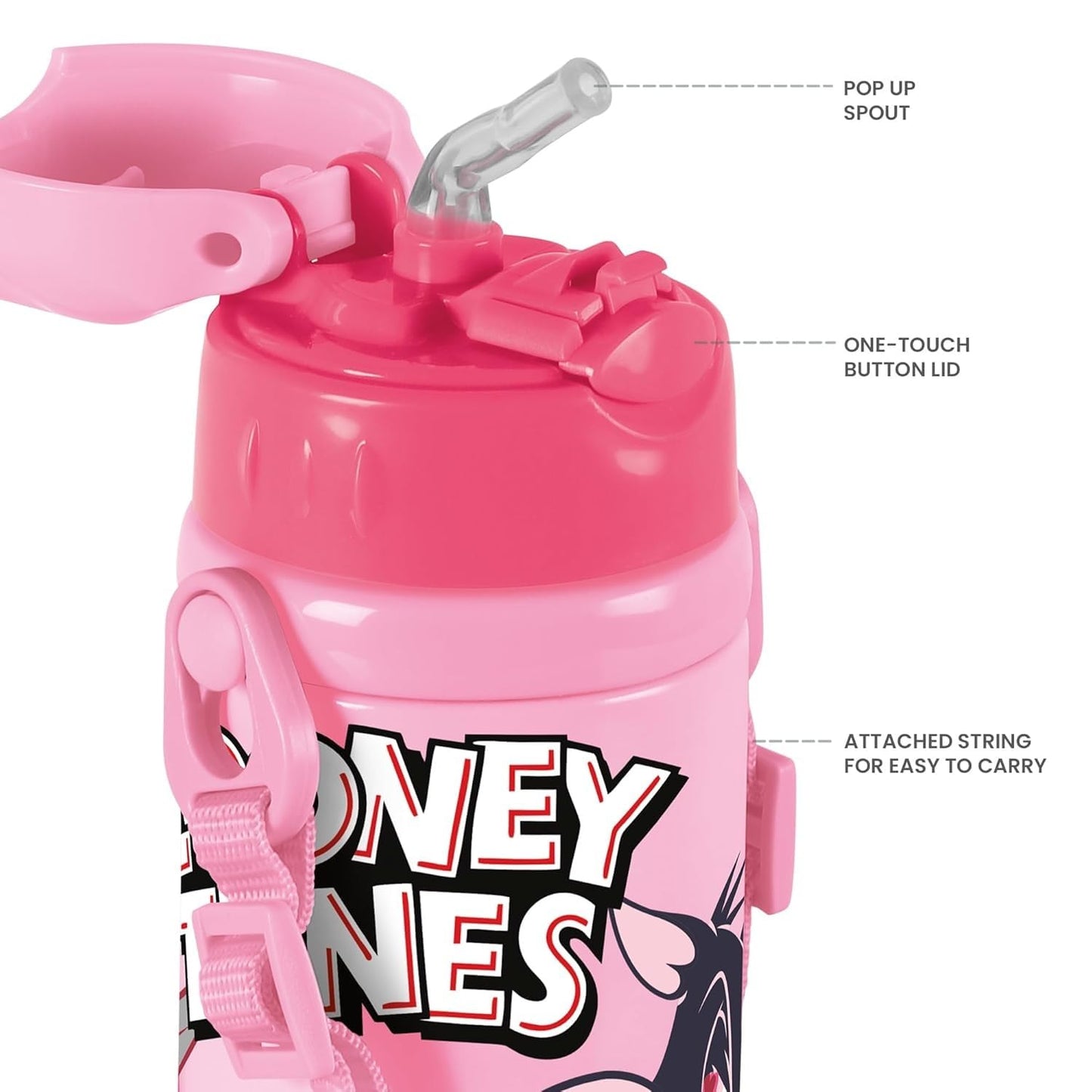 Spare Charmy Complete Lid Compatible with Milton Charmy Thermosteel Kids Water Bottle | Fits 330ml, 350ml & 450ml Bottles | Leak-Proof Replacement Lid | BPA-Free Food-Grade Plastic | Pink (Only Lid)