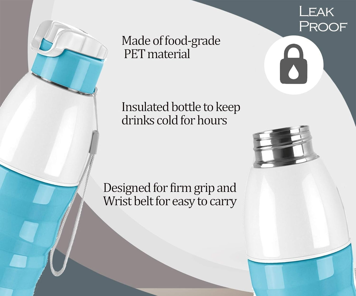 Spare Ready Lid Compatible with Milton Kool Fusion Water Bottle (560ml/700ml/900ml) – Blue | Leak-Proof BPA-Replacement Cap | Secure Fit Bottle (Only Lid)
