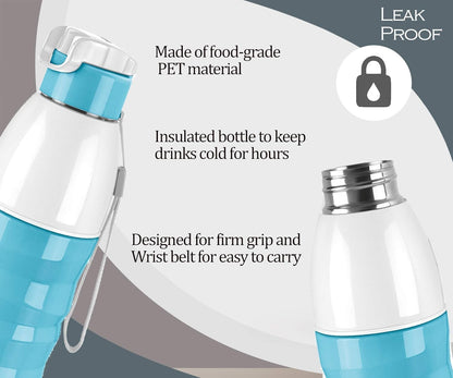 Spare Ready Lid Compatible with Milton Kool Fusion Water Bottle (560ml/700ml/900ml) – Blue | Leak-Proof BPA-Replacement Cap | Secure Fit Bottle (Only Lid)