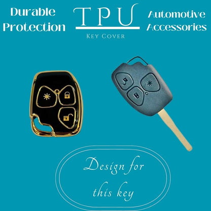 Premium TPU Key Cover for Mahindrra Xyllo & Quannto Remote Key 3 Button Soft, Flexible Comfort, Lightweight Design & Stylish Protection and Durability (Black).