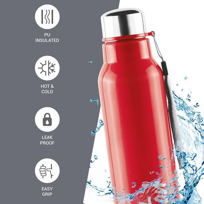 Spare Lid Compatible with Milton Steel Fit Bottle (600ml & 900ml) – Red | Leak-Proof BPA-Free Replacement Cap | Secure Fit Assemble Lid for Water Bottle (1 Pc)