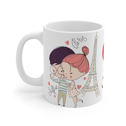 RF REDFOXX Couple Love Design Coffee Mug, 350 ml - I Love You Message Printed - Gift for Boyfriend, Girlfriend, Husband, Wife, and Love Partners