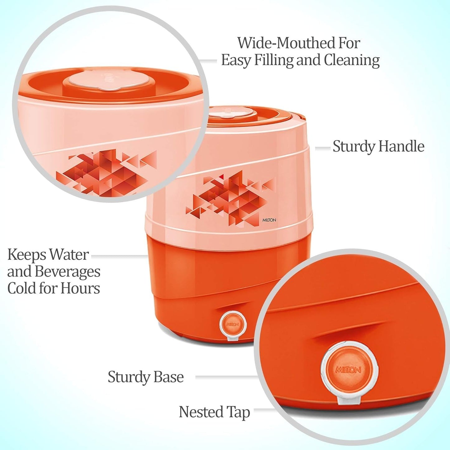 Replacement Water Tap for Milton Kool Pure Water Jug (20L/24L/30L) – Orange | Leak-Proof BPA-Free Dispenser Tap | Smooth Flow Easy Press Spare Tap (Only Tap)