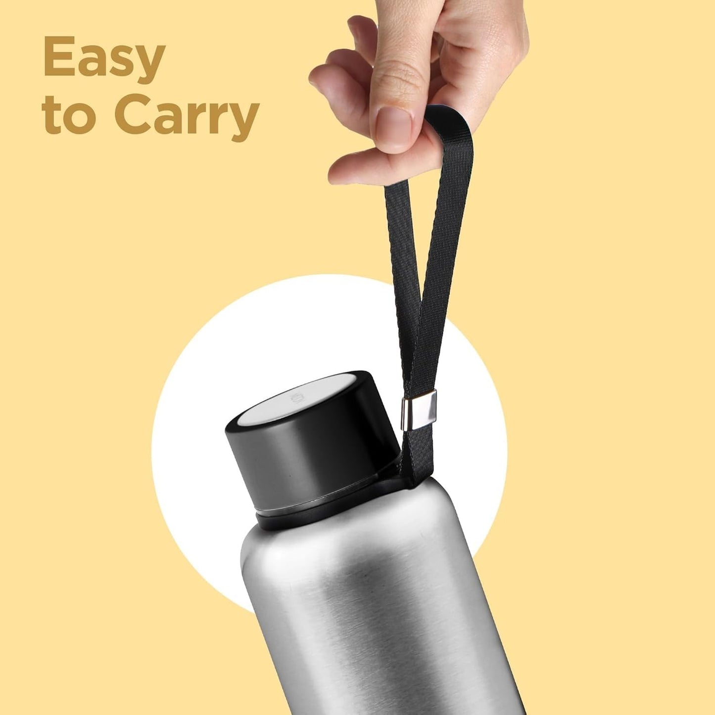 Milton Aura Water Bottle Replacement Lid, Black, BPA-Free, Leak-Proof Cap Compatible with 520ml, 725ml, 1000ml, 1050ml Bottles, Durable Spare Cap
