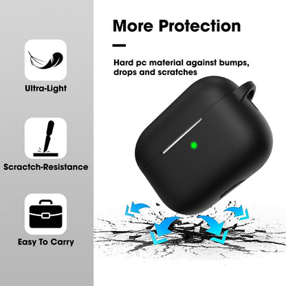 RedFoxx Soft Silicon Shockproof Cover Case with Free Keychain Compatible with Apple AIRPODS PRO 2, Leather Case Airpod Pro 2 (Black)