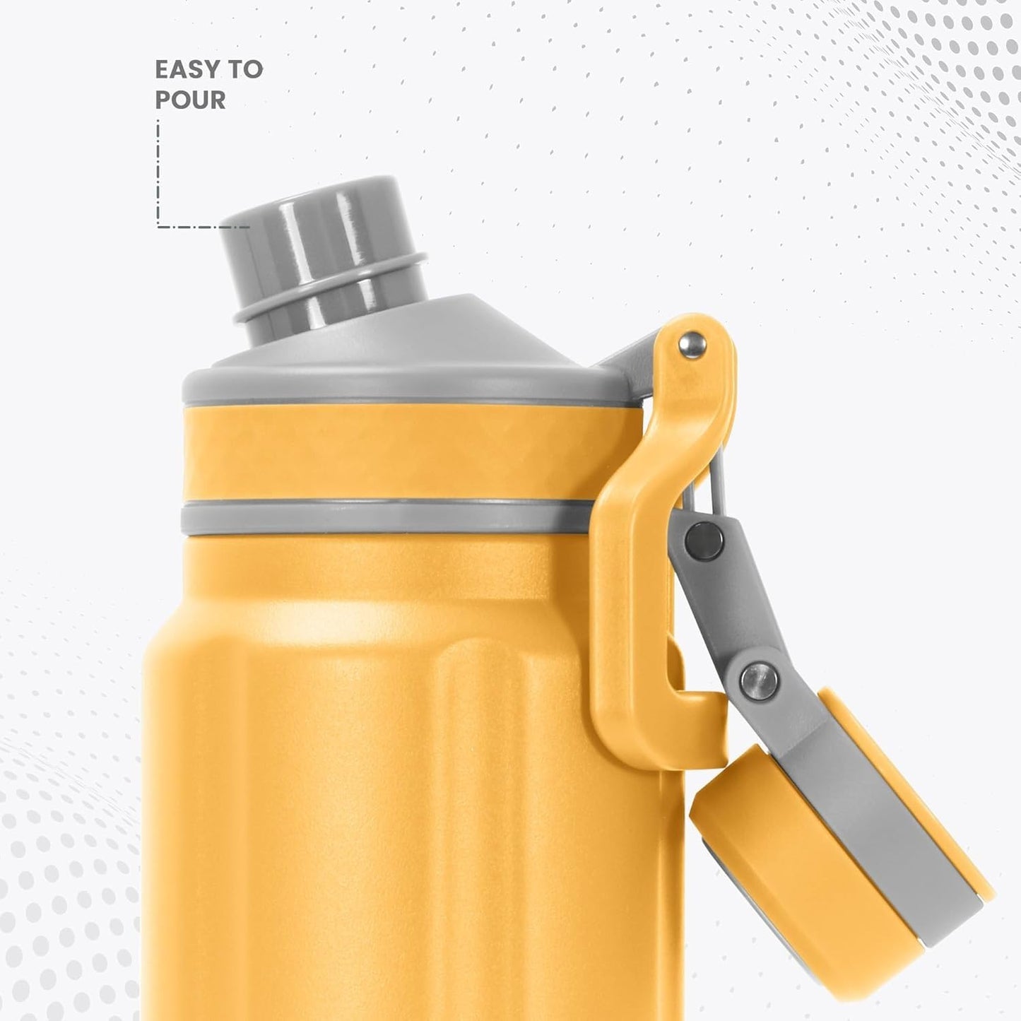 Spare Lid for Milton Mysporty Thermosteel Water Bottle | Compatible with 600ml, 800ml, 1000ml | Insulated Hot & Cold Bottle Cap Replacement (Yellow, Durable & Leakproof)