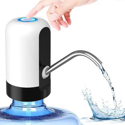 RF REDFOXX ater Dispenser, Portable Water Bottle Pump for Universal 3, 4 and 5 Gallon with USB Electric Charging and Automatic Off Switch Black