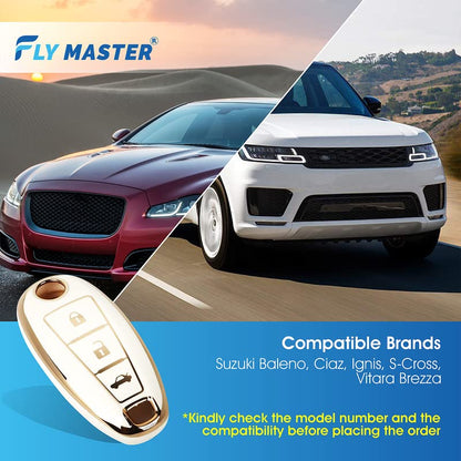 TPU Key Cover Compatible with Suzuki New Dzire New Ertiga. (White)