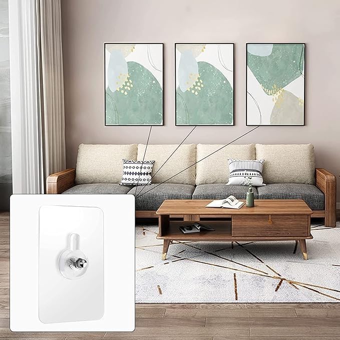 RF REDFOXX Heavy Duty Adhesive Wall Hooks | Transparent Nail-Free Hooks for Kitchen, Bathroom & Home Use | Strong, Reusable & Waterproof (Pack of 20)