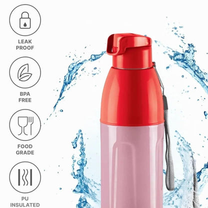 Spare Top Lid Compatible with Milton Kool Convex Water Bottle (700ml/900ml/1100ml) – Red | Leak-Proof BPA-Replacement Cap | Secure Fit Bottle (Only Lid)