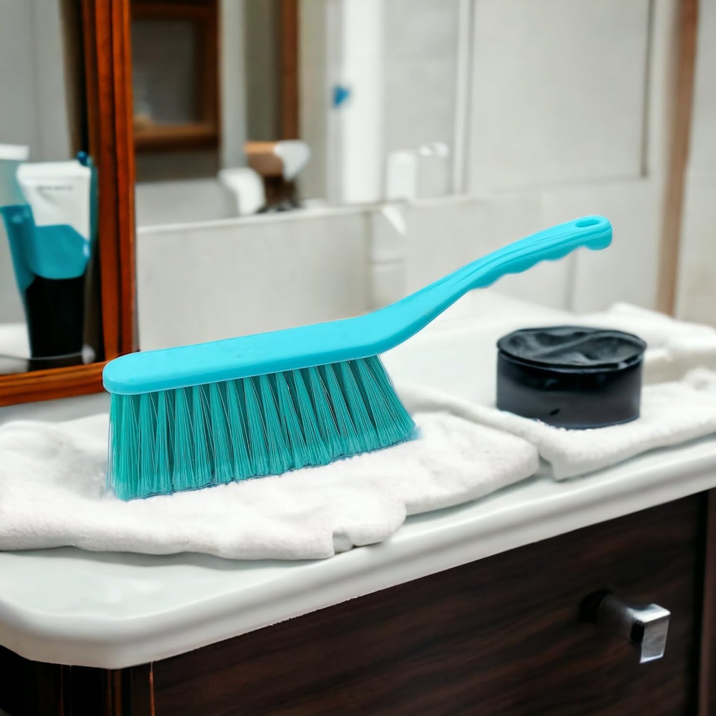 Plastic Dust Cleaning Brush Upholstery Long Handle Cleaning Brush Long Bristle for Tiles,Carpet,Bed,Sofa,Mattress,Window,Bathroom Car Seat,Curtain,Dust Cleaner for Kitchen (Brush 1 Pc),Multi