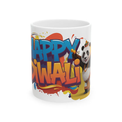 RF REDFOXX Happy Diwali Ceramic Mug, 325 ml, Unique Designs
