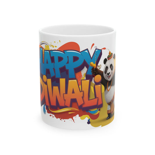 RF REDFOXX Happy Diwali Ceramic Mug, 325 ml, Unique Designs