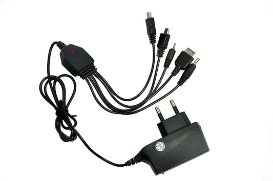 5 in 1 Universal Multi Charging Cable – USB Fast Charger Cord – Compatible with iPhone, Android, Type-C, Micro USB – Travel Charging Cable – Black