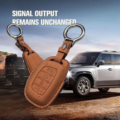 Vegan Leather Key Cover for Hy-undi 3-Button Flip Key ? Fits i2-0, CreEta, VenIue, Tuc-Son, Alcaz-ar, Ver-na, Xc-ent, Aura, Elantra (3-Button Smart Key).