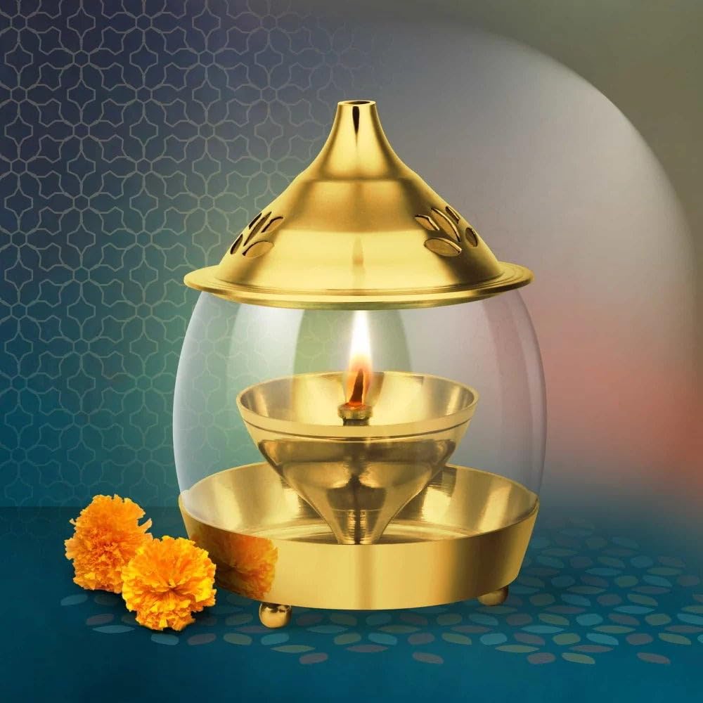 Spare Borosilicate Glass Chimney for Arpan Diya | Compatible with Treo by Milton Brass Decorative Puja Diya | Durable & Heat-Resistant Glass Cover Pack of 1