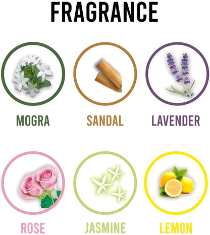 RF REDFOXX Bathroom Freshener For Toilet, Washroom - Air Smell Fresheners Perfume Packets, Automatic Room Fragrance Blocks, Pack Of 5, 50Gram Each - Lemon, Rose, Lavender, Jasmine, Mogra, Sandal