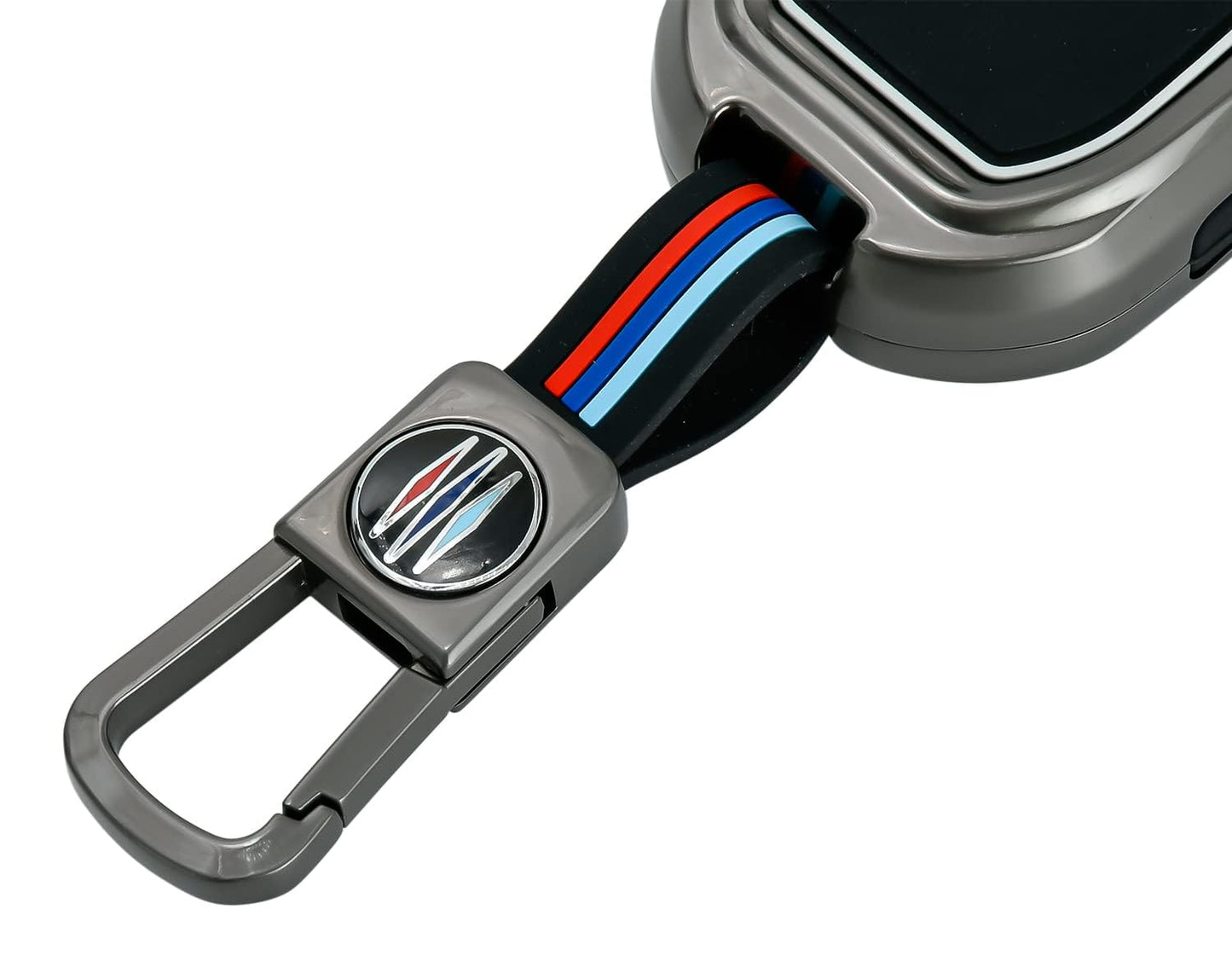 Keychain Metal Shell & Soft Silicone Full Protection Key Case Holder Compatible with Toyota Fortuner, Fortuner Legender, Innova Hycross 3 Button Smart Key