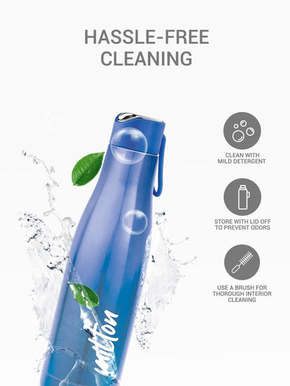 Bottle Spare Lid 600ml/800ml/1000ml (Blue) Compatible with Milton Fame Thermosteel Flask | Leak-Proof BPA-Free Replacement Cap | Secure Fit Lid for Hot & Cold Bottles (1 Pc)