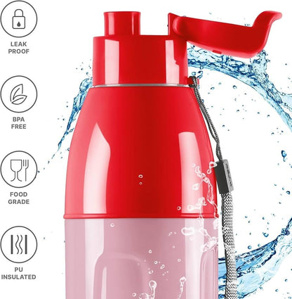 Spare Top Lid Compatible with Milton Kool Convex Water Bottle (700ml/900ml/1100ml) – Red | Leak-Proof BPA-Replacement Cap | Secure Fit Bottle (Only Lid)