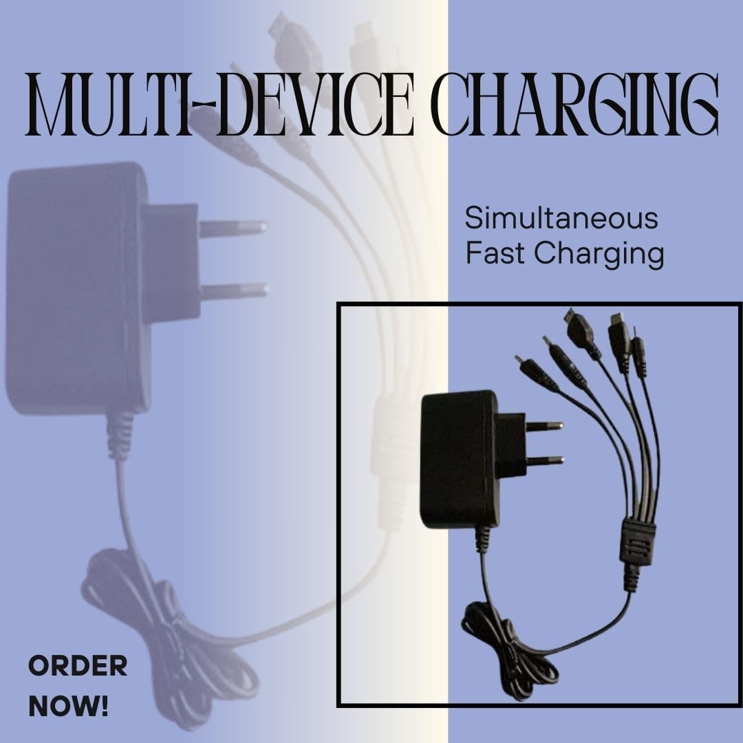 RF REDFOXX 5 in 1 Universal Multi Pin Charger with Cable