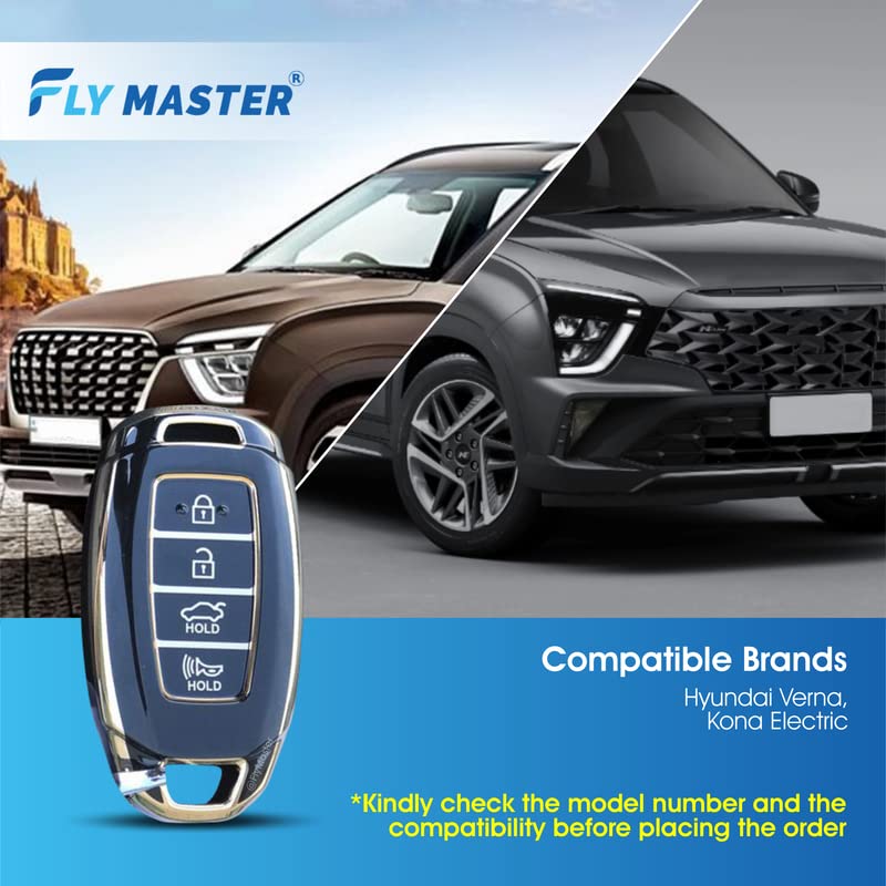 TPU Key Cover Compatible with Hyundai New Verna 2020 Tucson 2021. (Black)