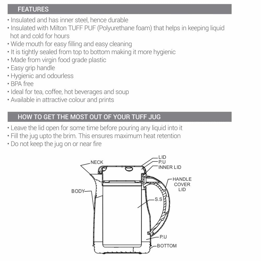 ThermoSeal Jug Spare Lid 750ml–1500ml | PU Insulated Replacement Cap Compatible with Milton Viva Tuf Water Jug | Leak-Proof Durable Lid for Hot & Cold Use (Brown)